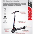 ZERO 9 Electric Scooter - Aluminium Alloy, Hitam, 48V 13Ah Lithium-ion Battery, 500W Motor, 45km/h Max Speed