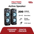 Polytron PAS 10DF22 Speaker Aktif Bluetooth Hitam, 2x Woofer 254mm + Tweeter 25.4mm