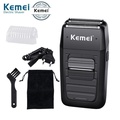 Máy cạo râu Kemei KM-1102 - Cạo khô, lưỡi kép, màu đen, pin sạc 45 phút