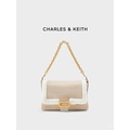 Charles & Keith Beg Persegi Kecil CK-2078 - Beg Bahu Wanita Rantai Elegan Hitam