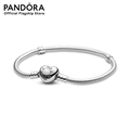 สร้อยข้อมือ Pandora Moments สีเงิน ดีไซน์หัวใจ ขนาด 16-21 ซม. 925 Sterling Silver