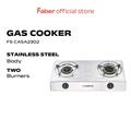 Faber FS Casa 2302 Gas Stove - Dapur Gas Stainless Steel 710mm x 370mm x 142mm, 2 Burner Cast Iron, Silver