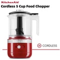 KitchenAid KFCB519 Cordless 5 Cup Food Chopper - Hitam, Kapasiti 1.18L