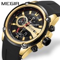 Jam Tangan Pria Megir 2086 Chronograph Analog Berbahan Karet