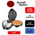 Russell Taylors WM-25 Pembuat Waffle Belgium Berwarna Silver 1300W