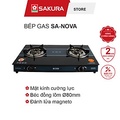 Bếp Gas Dương Sakura SA-NOVA - Mặt Kính Đen, 2 Đầu Đốt Đồng Lõm, Dễ Vệ Sinh