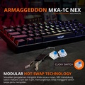 Armaggeddon MKA 1C Nex Full-size Mechanical Keyboard - Hitam/White, 104 Keys, RGB Backlighting