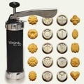 Oxone OX-322 Biskuit Maker - Cetakan Kue Stainless Steel Hitam 10 Pcs + 4 Corong