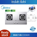 Midea MGH-8216SS Dapur Gas Stainless Steel 72cm, 2 Pembakar Besi Tuang dengan Kekuatan 3.5kW