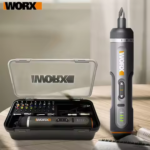 Máy vặn vít dùng pin 4V Worx WX242 - Thiết bị cầm tay đa năng với đèn LED và 30 đầu vít