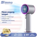SIMMO Handheld Fan Kipas Tangan 100 Tahap Penyesuaian Angin Bateri 5000mAh LED Display Putih, Biru, Merah Jambu, Hitam