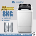 HOMEFUN 10KG Fully Automatic Top Load Washing Machine with Dryer - Large Capacity, Brown