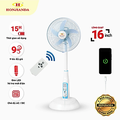 Quạt Sạc Tích Điện Honjianda HJD-FL 602 - Trắng Xanh, Kích thước 625x205x525mm, Công suất 24W