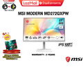 จอมอนิเตอร์ เอ็มเอสไอ MSI MODERN MD272QXPW 27 นิ้ว IPS WQHD 100Hz