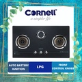 Cornell CBH-G863MCS - 3 Burner Built-In Hob Dapur Gas dengan Kaca Tempered Hitam
