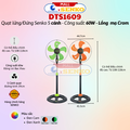 Quạt đứng Senko DTS1609 - 5 cánh, 16 inch, Đen Cam/Đen Két