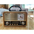 Đài Radio NNS-8898BT - Thiết kế tân cổ điển, màu vàng đồng, kích thước 15x12x10cm