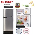 Sharp SJ189MS Peti Sejuk i-Huggy 170L - Inverter, 2 Pintu, Silver