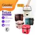 Giselle KEA0371 Mini Rice Cooker 1.2L Non-Stick Pot dan Steamer (Brown, Green, Pink, Red, White)
