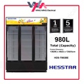 Hesstar HDS-T983BE 980L No Frost 3 Pintu Peti Sejuk Pameran Minuman