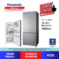 Panasonic NR-BX421WGKM Peti Sejuk 2 Pintu Kaca, Kapasiti 422L, Hitam