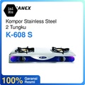 Kompor Gas Sanex K-608S 2 Tungku Stainless Steel Silver untuk Rumah Tangga