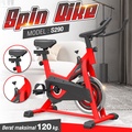HTD Sport S290 Sepeda Statis Spinning Bike - Hitam, Putih, Merah - 105x50x99 cm - Max 100 kg