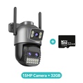 Hamrol 15MP Three Lens PTZ WiFi Kamera CCTV IP Camera Outdoor Auto Tracking
