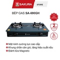 Bếp Gas Dương Sakura SA-690GH - Kính Cường Lực, 2 Đầu Đốt, Màu Đen