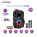 Advance K1506 Speaker Aktif Bluetooth 15" Portable dengan 2 Mikrofon Nirkabel