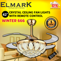 Elmark Winter 666 Kipas Siling 42" LED Light Remote Control Gold