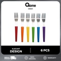 Oxone OX-601 Set Garpu Rainbow - Warna-warni, Bahan Stainless Steel