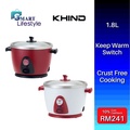 Khind Anshin Rice Cooker RC118M 1.8L Kapasiti Merah Alpha