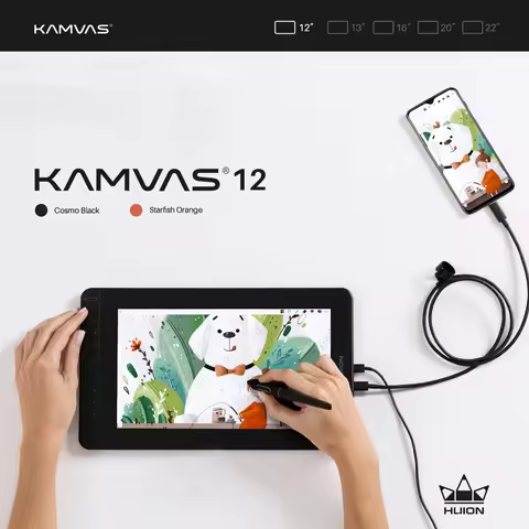 Huion Kamvas 12 แท็บเล็ตวาดรูป 11.6 นิ้ว IPS Full HD