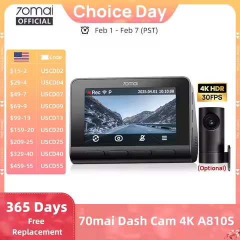 70mai A810 Dash Cam - Kamera Dashboard 4K dengan GPS dan ADAS