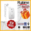 Rubine RWH-FS360N-WMW Pemanas Air Segera, 240V, Modern White, 3.6kW, Multi-angle Holder, 5 Spray Pattern Handshower