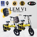 LEM LEM-E+ Electric Bicycle - 14 x 2.5 inches Wheel, Lead Acid Battery, 35km Range, 350W Motor, HD Meter Display
