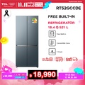 TCL ตู้เย็น 4 ประตู RT52GCCDE 521 ลิตร สี Glacier Blue