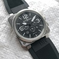 Bell & Ross BR01-94 Jam Tangan Kronograf Lelaki 46mm Aço Hitam