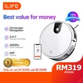 ilife V9 Pro Robot Vacuum Cleaner - Hitam, 33cm x 33cm x 8.2cm, Kapasiti Debu 0.6L