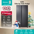 Hisense RS666N4ACNIV Lemari Sejuk Side by Side 620L, Perak