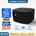 EROC MEGA Projector Full HD 900 ANSI Lumens, Proyektor Rumahan dengan Android OS dan Auto Focus