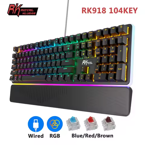 Royal Kludge RK918 คีย์บอร์ดเกมมิ่งเชิงกล 108 ปุ่ม ไฟ RGB ปรับแต่งได้