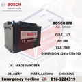 Bosch EFB LN2 Bateri Kereta - Kapasiti 60Ah