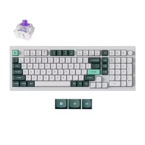 Keychron Q5 HE คีย์บอร์ดแม่เหล็ก เชื่อมต่อไร้สาย ขนาด 96% สีอลูมิเนียม