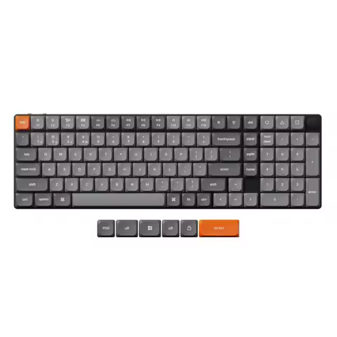 Keychron K17 Max คีย์บอร์ดไร้สาย 96% RGB Backlight Hot-Swappable Gray
