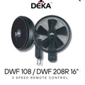 Kipas Dinding deka DWF108 - 16 Inci Hitam dengan Thermo-cut off dan Ketinggian Penyesuaian