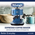 Mesin Kopi Espresso DeLonghi ECO310 Biru, Kapasitas 2 Gelas dengan Fungsi Frothing Susu
