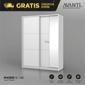 Avanti MADRID SL 160 Lemari Sliding Minimalis 2 Pintu 167.6x59x220.8 cm White Glossy/Grey Linen