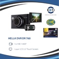 HELLA DVR DR 760 Dash Cam 1080P Layar Sentuh 3.5 Inci, Kamera Depan 140°, Memori Micro SD Hingga 256GB